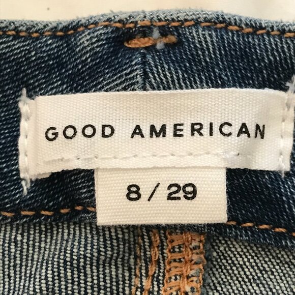 Good American Good Waist Split Pocket Skinny Jeans Women 8/26 Blue High Rise - Picture 3 of 12